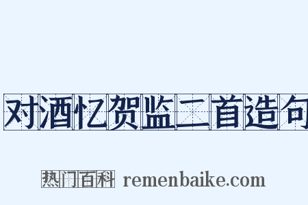 对酒忆贺监二首造句是什么意思的图片